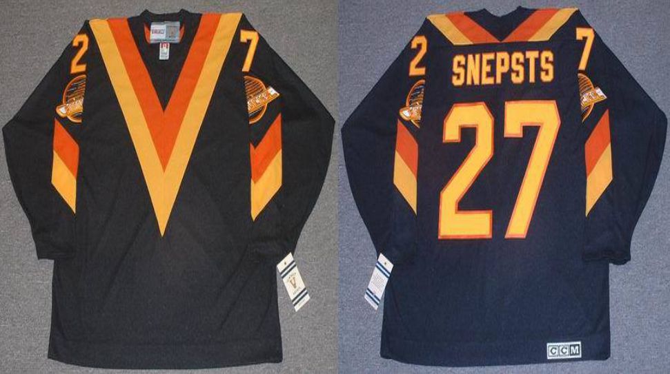 2019 Men Vancouver Canucks #27 Snepsts Black CCM NHL jerseys